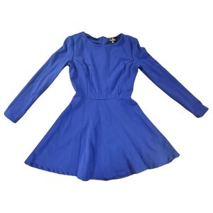 Lulus Forever Chic Royal Blue Long Sleeve Dress Flowy Above the Knee XS